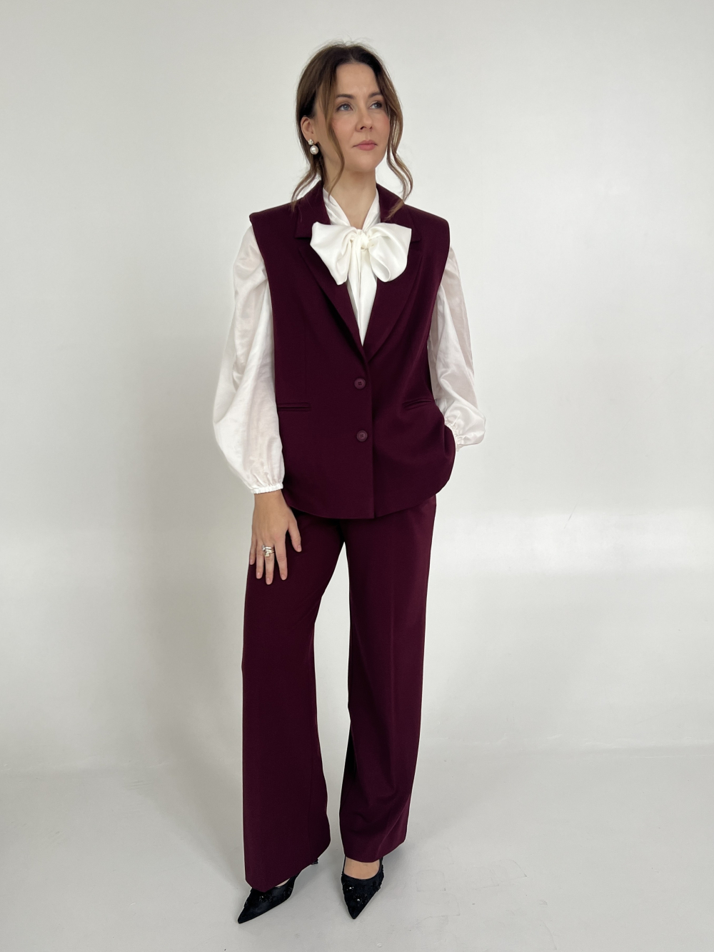 Spodnie Helen burgund