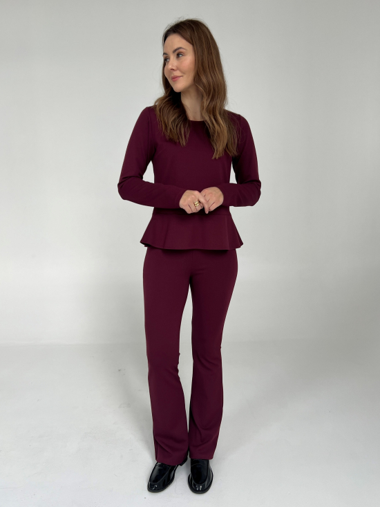 Spodnie Flare burgund