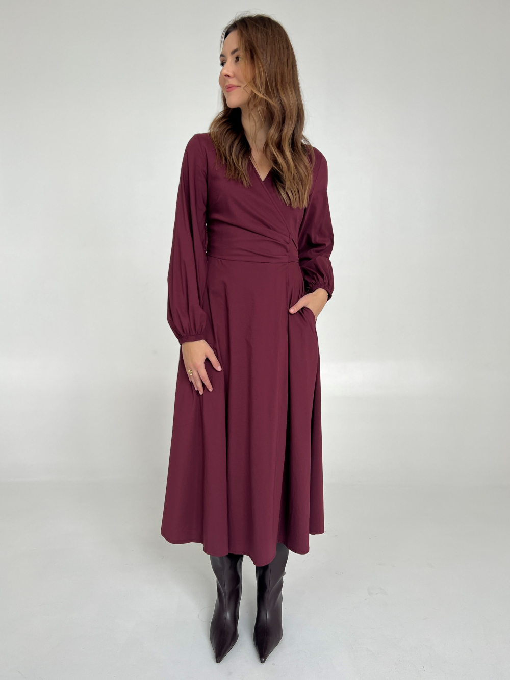 Sukienka Irma burgund midi