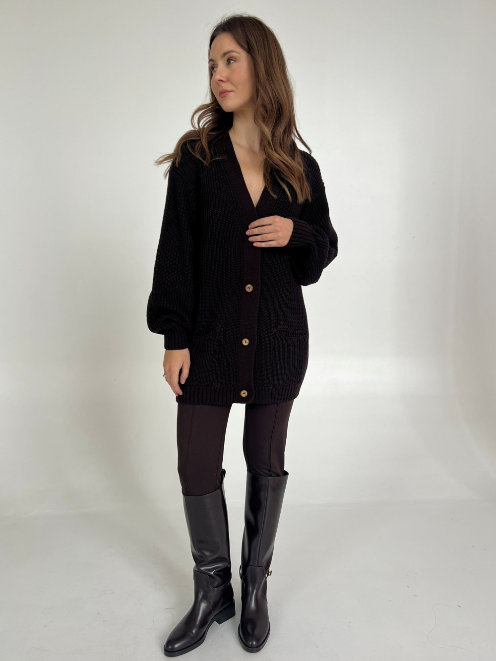 Kardigan Leo czekolada