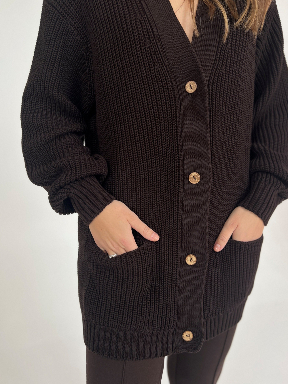 Kardigan Leo czekolada