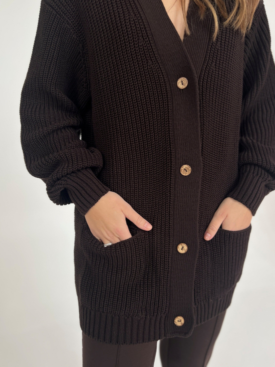 Kardigan Leo czekolada