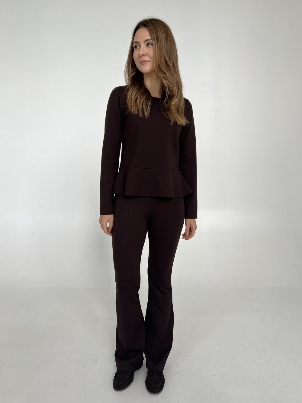 Spodnie Flare long czekolada