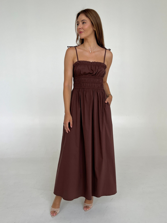 Sukienka Elia brown maxi