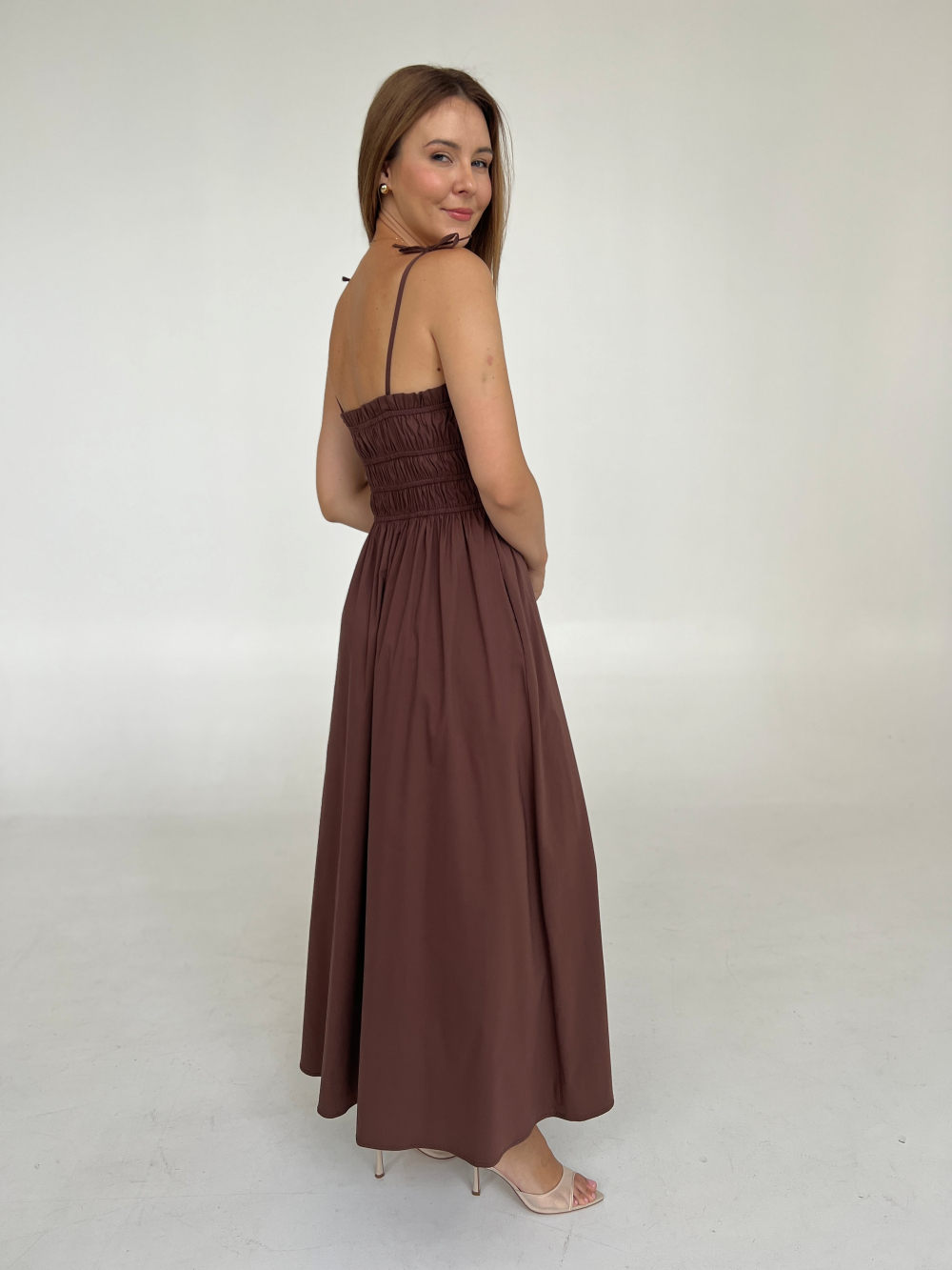 Sukienka Elia brown maxi