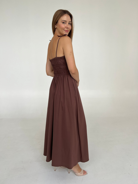 Sukienka Elia brown maxi