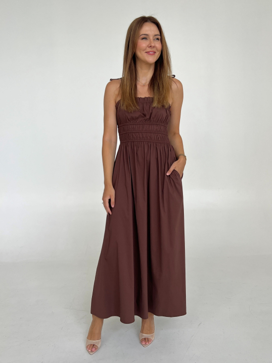 Sukienka Elia brown maxi