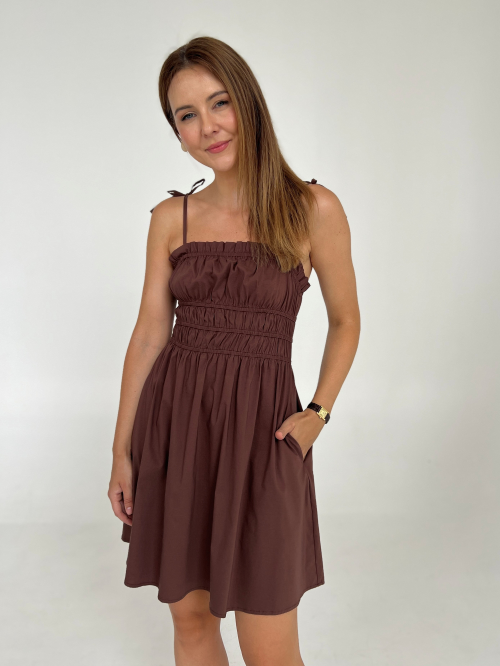 Sukienka Elia brown mini